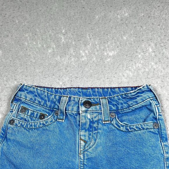 True Religion Little Boys Size 5 Denim Adjustable Waist Snap Button Shorts - Picture 3 of 13